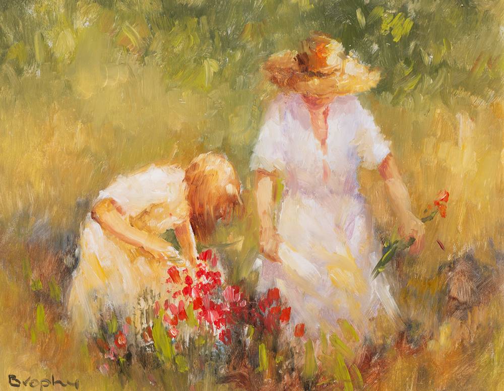 GIRLS IN A GARDEN by Elizabeth Brophy (1926-2020) at Whyte's Auctions