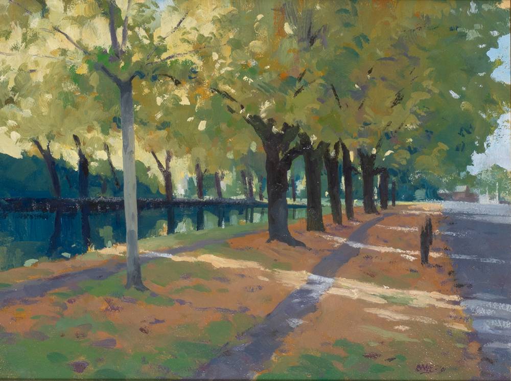 TREES BY THE CANAL by Brett McEntagart RHA (b.1939) at Whyte's Auctions