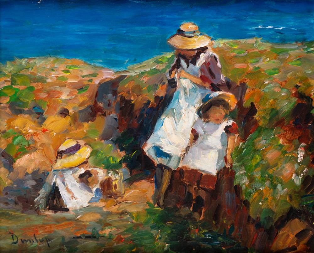 MOTHER AND CHILDREN BY THE SHORE by Ronald Ossory Dunlop RA RBA NEAC (1894-1973) at Whyte's Auctions