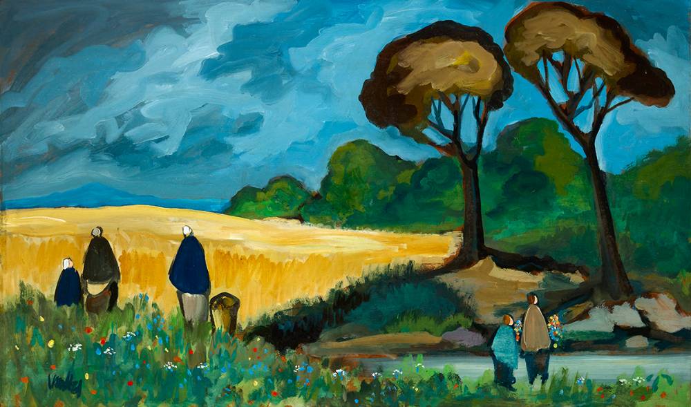 FIGURES BY A MEADOW by Markey Robinson (1918-1999) at Whyte's Auctions