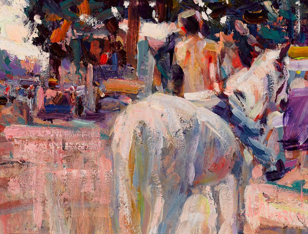 BARE BAUL, TALLOW HORSE FAIR, COUNTY WATERFORD by Arthur K. Maderson (b.1942) at Whyte's Auctions