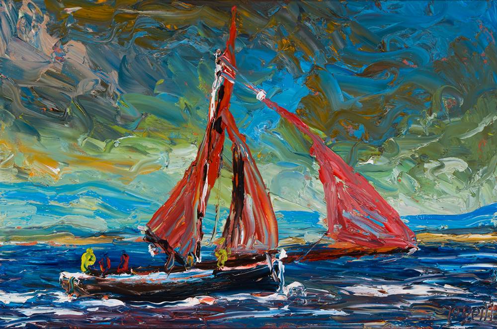 SAILING OFF THE COAST by Liam O'Neill (b.1954) at Whyte's Auctions